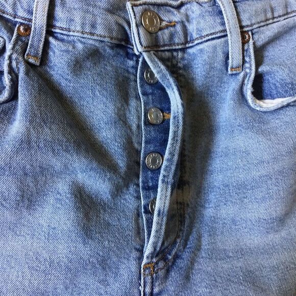 Agolde Riley Crop Light Blue Straight Leg Jeans - Picture 6 of 7